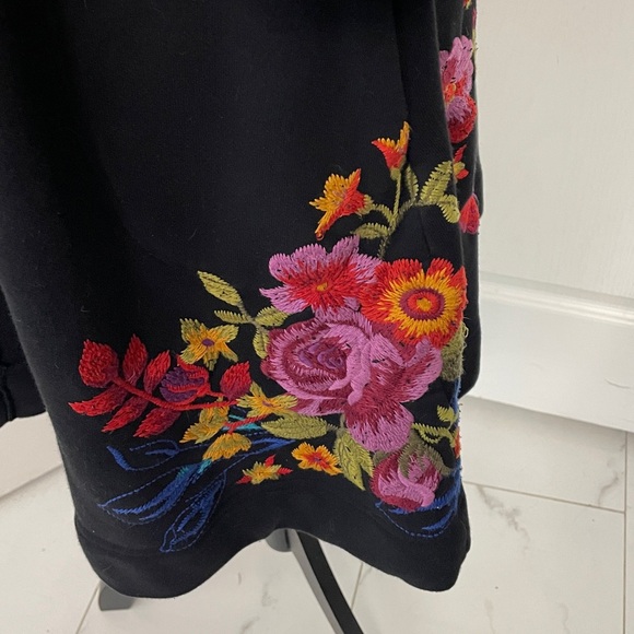 Johnny Was Black Floral Embroidered Coat - Picture 5 of 16